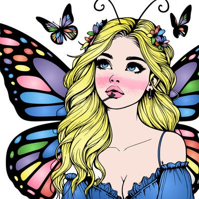 butterfly fairy realistic girl