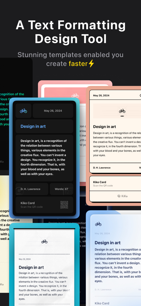 Kiko Card:Text Post & Carousel - Minimalist text formatting templates for social media content creation