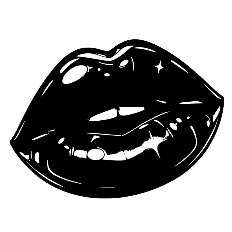 realistic glossy lips