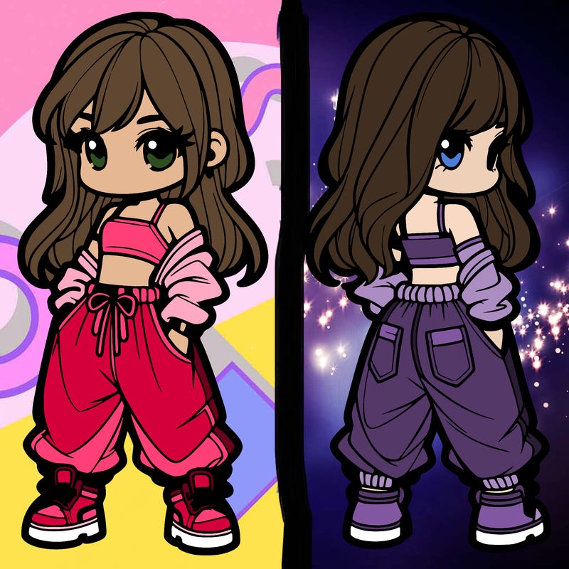 girl in crop top and baggy pants