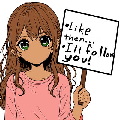 realistic girl holding up a sign