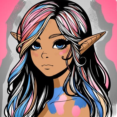 elf girl realistic dark fantasy