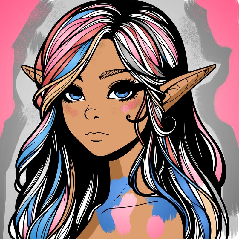 elf girl realistic dark fantasy