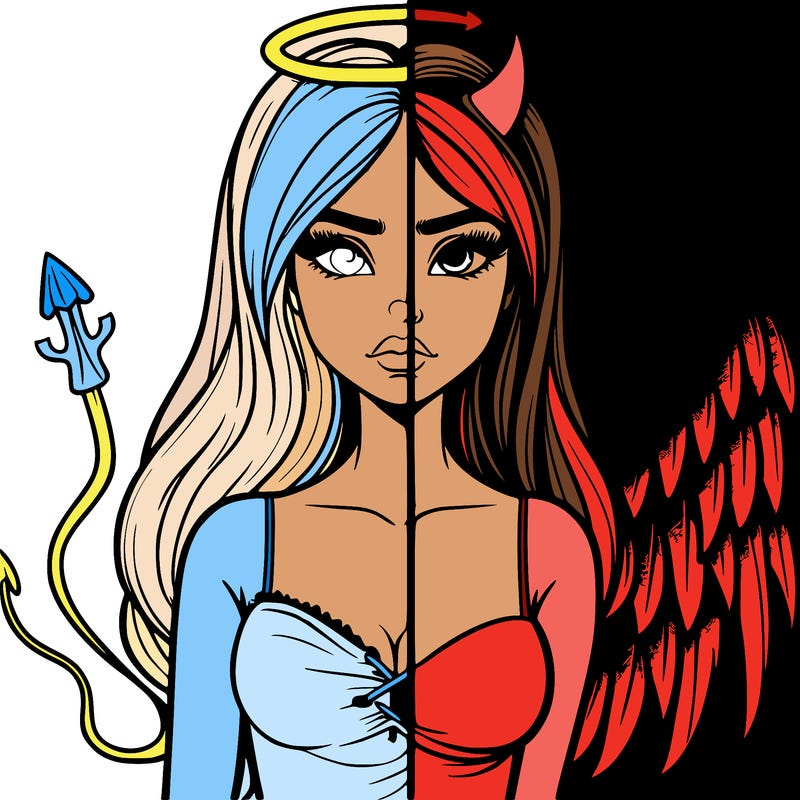 devil vs angel realistic girl