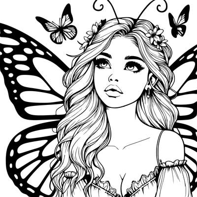 butterfly fairy realistic girl