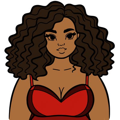 pretty plus sized woman with curly hair