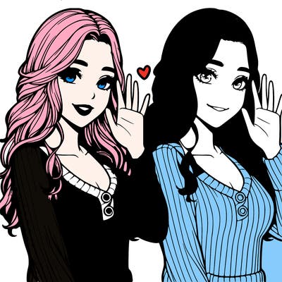 realistic pretty girl waving at her friend