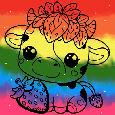 cute strawberry cow