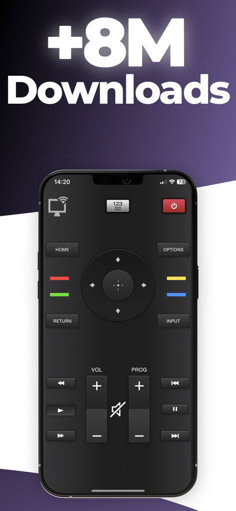 Unimote : smart TV remote - 800万ダウンロード以上を表示するUnimoteスマートTVリモートアプリインターフェース。