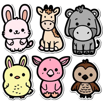 cute animal stickers