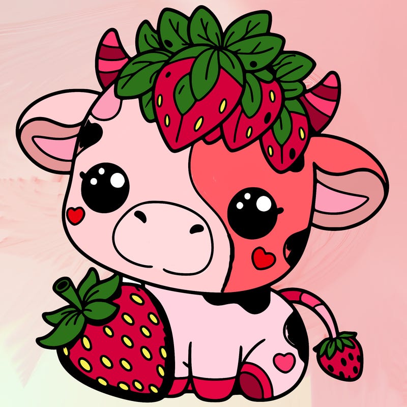 cute strawberry cow