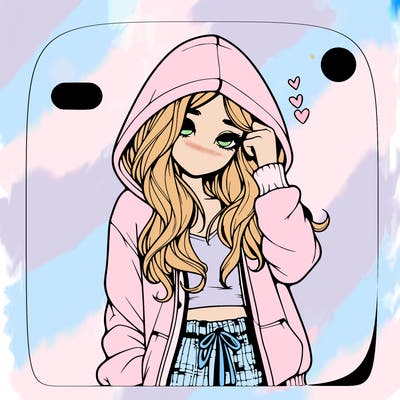 realistic girl with pj hoodie