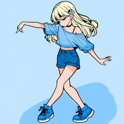 realistic girl danceing