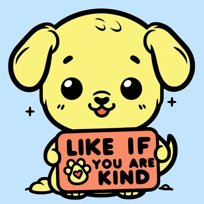make a sign that says like if you are kind with a cute little dog