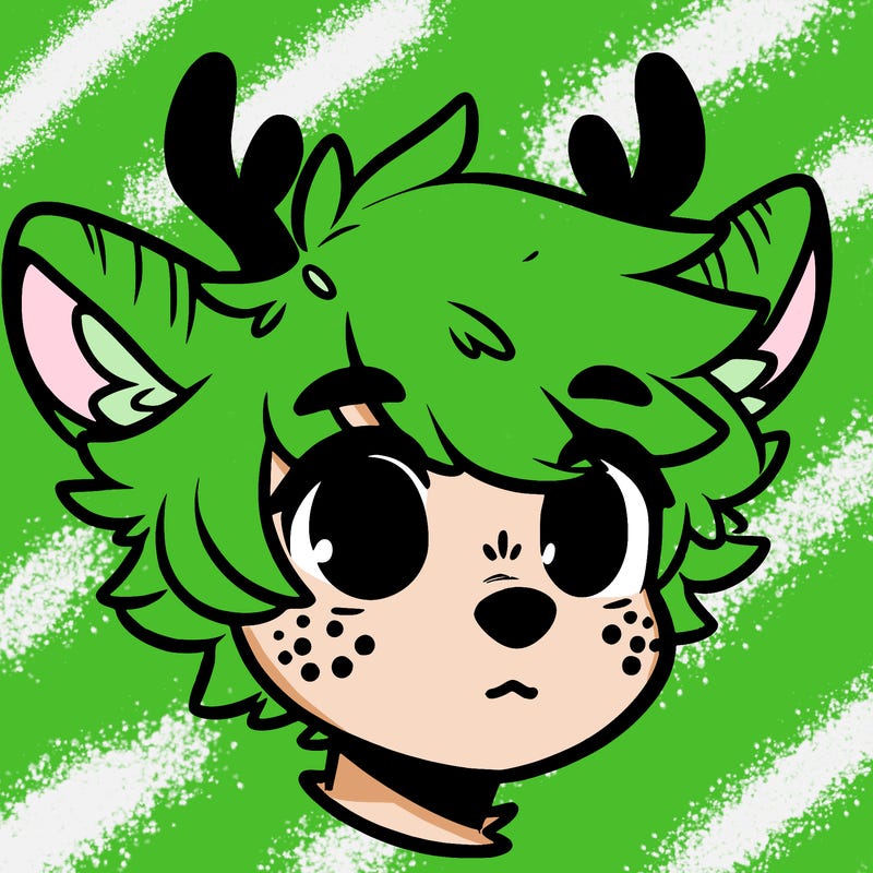 a humanoid deer with soft fluffy ears
