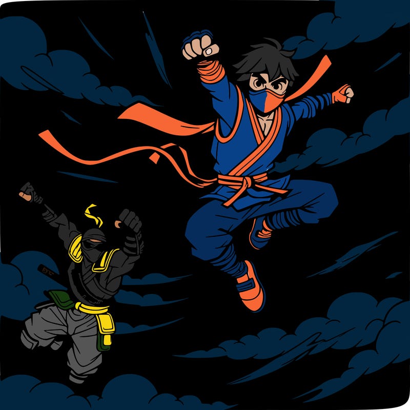 naruto and goku flying in the sky