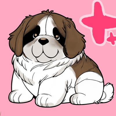 big st bernard chibi dog