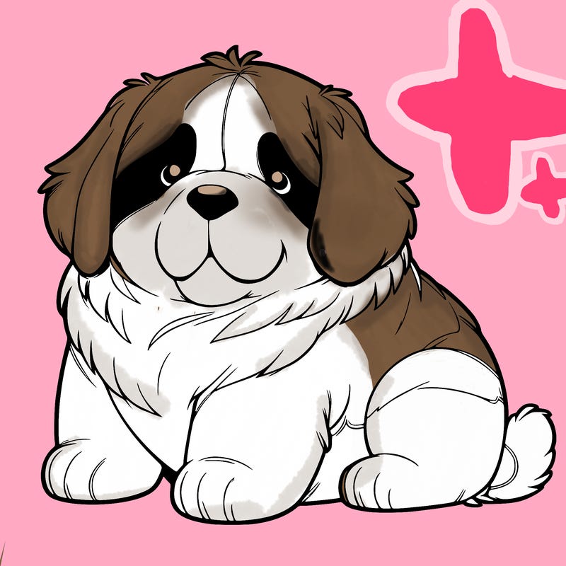 big st bernard chibi dog