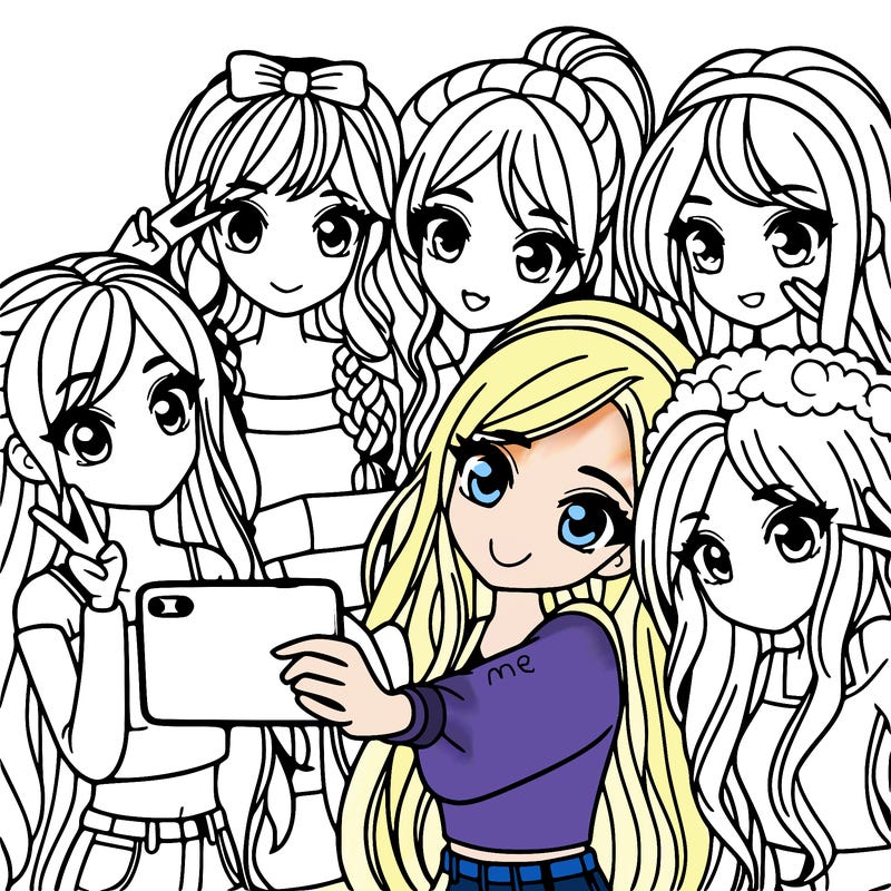 group of girls taking a selfie cutie