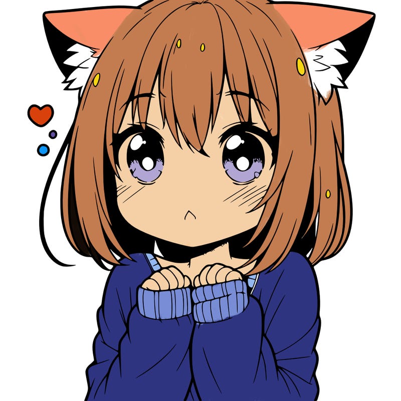 shy anime catgirl
