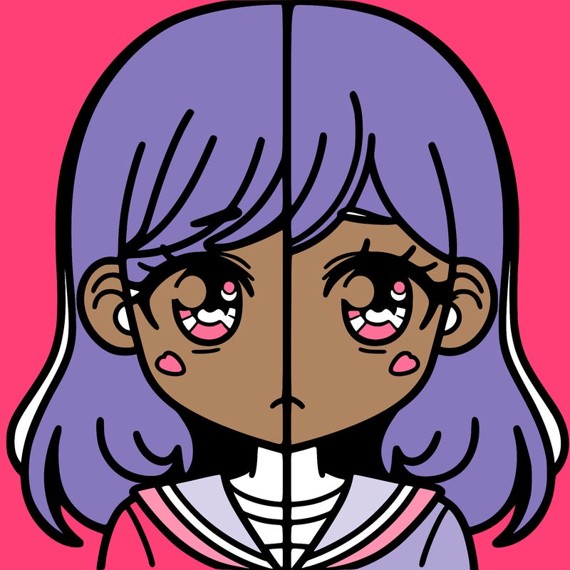 a split of a girl