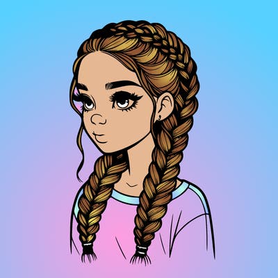 realistic girl with braids