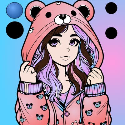 realistic girl in a animal pjs hoodie