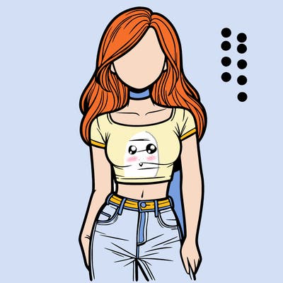 girl with a crop top and jeans