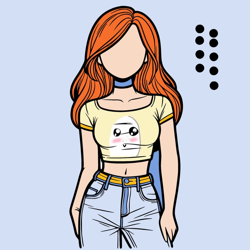 girl with a crop top and jeans