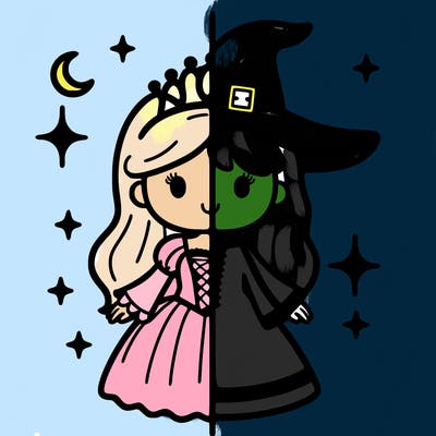 split princess and witch