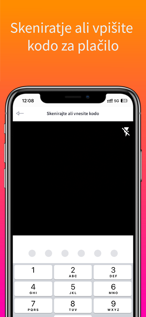 VALÚ - VALU app screen for scanning or entering a payment code with a numeric keypad