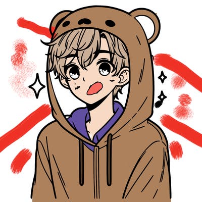 a 17 year old boy in a cute animal hoodie