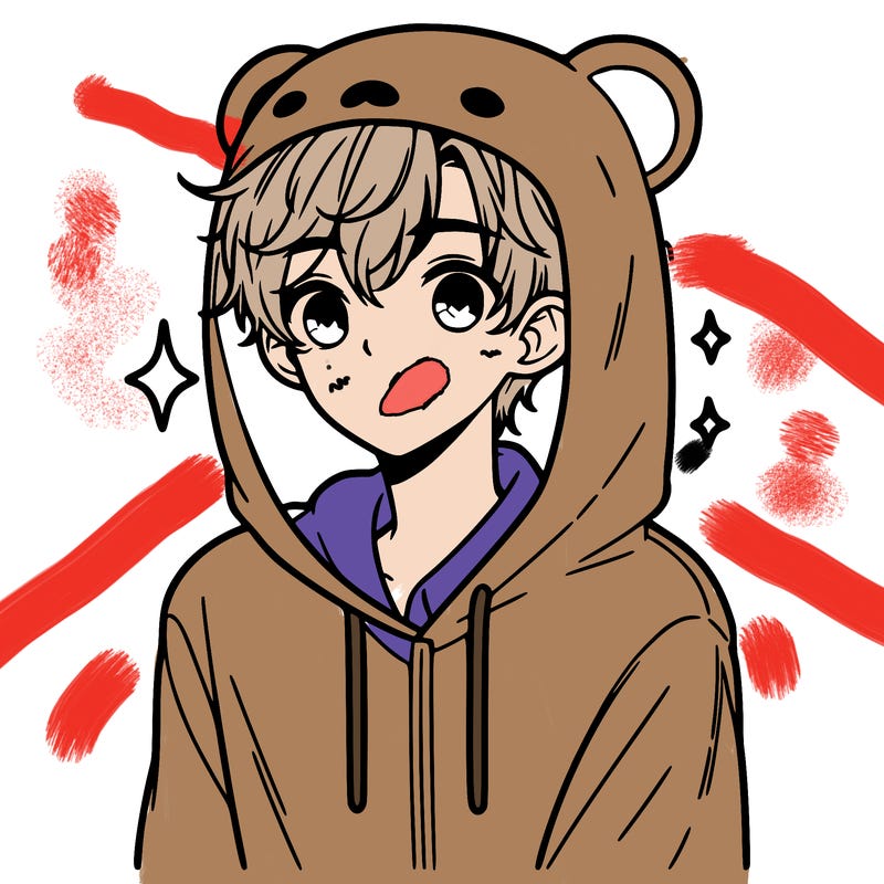 a 17 year old boy in a cute animal hoodie