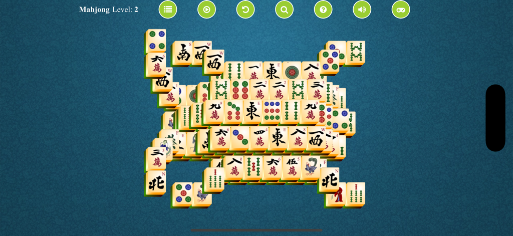 Mahjong Solitaire* - Jugabilidad clásica de Mahjong Solitario nivel 2 con fichas tradicionales sobre un fondo azul