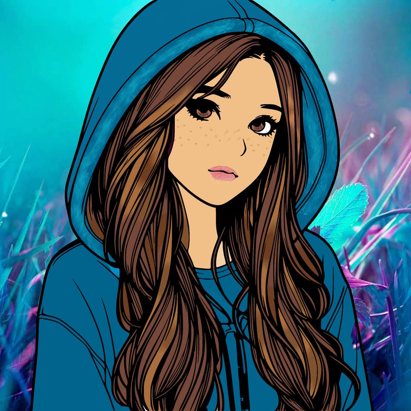 realistic girl with hoodie