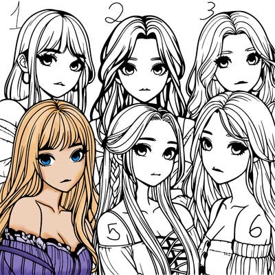a group of girls realistic