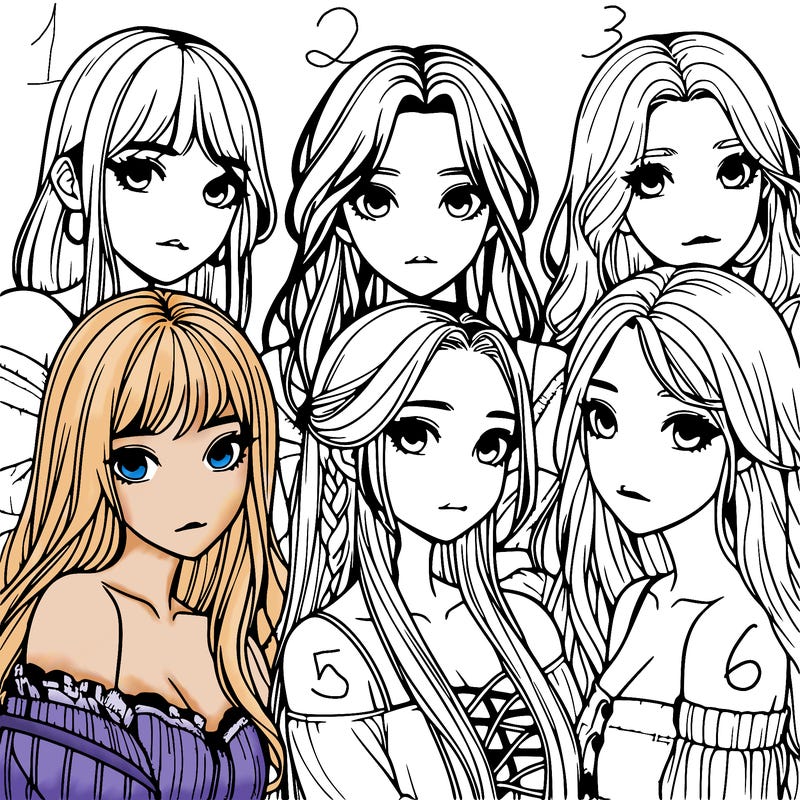 a group of girls realistic