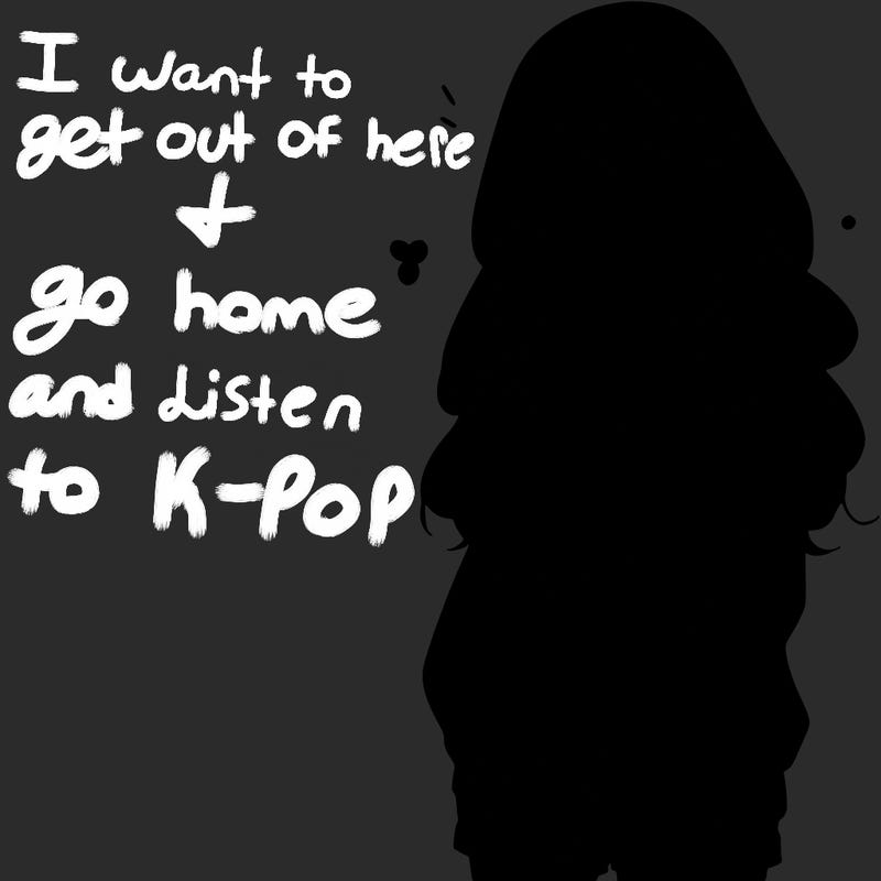 manga teen girl  in a sweater and baggy pants