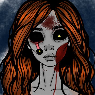 scary beautiful realistic girl