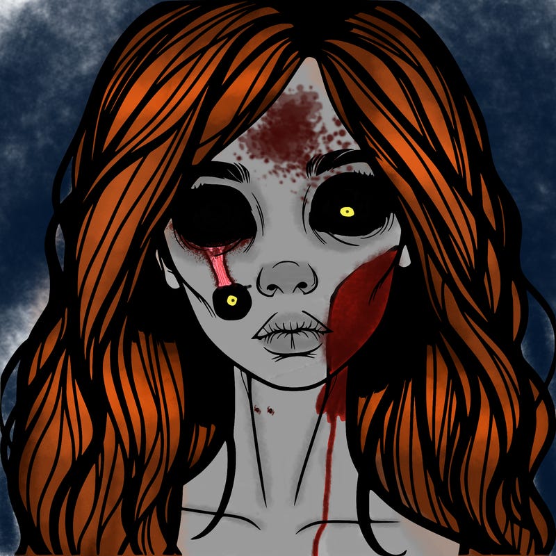 scary beautiful realistic girl