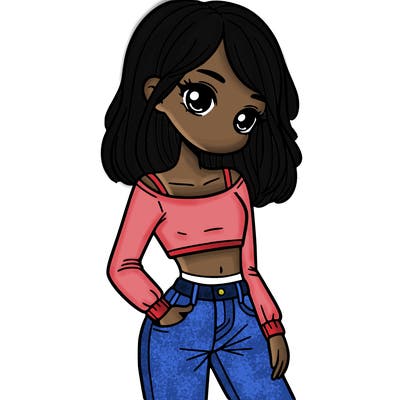 girl teenager with a crop top and flare jeans
