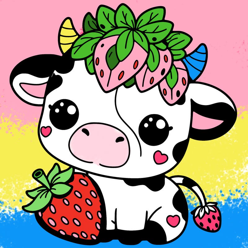 cute strawberry cow