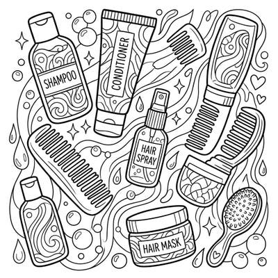 Embark on a creative journey with this delightful travel-size haircare coloring page. Featuring miniature shampoos, conditioners, and styling essentials, it's perfect for beauty enthusiasts on the go.