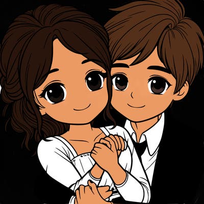 couple-boy and girl holding each other realistic