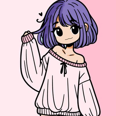 girl in baggy sweater hanging off her shoulder