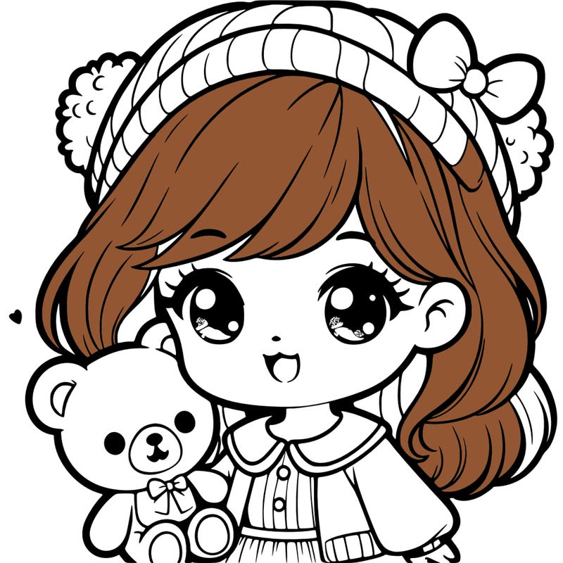 cute girl with teddy bear