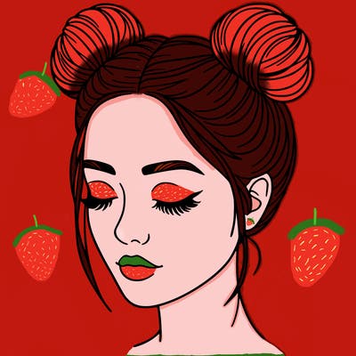 woman with hair buns