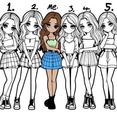 a group of girls realistic