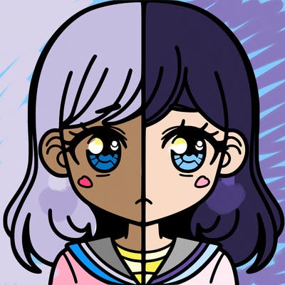 a split of a girl