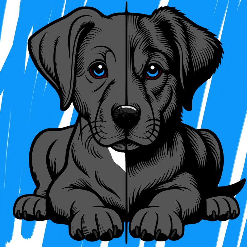 realistic dog split picture